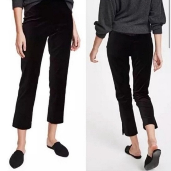 Vince Pull-On Split Hem Velvet Ankle Pant in Black Size Small - Picture 1 of 9